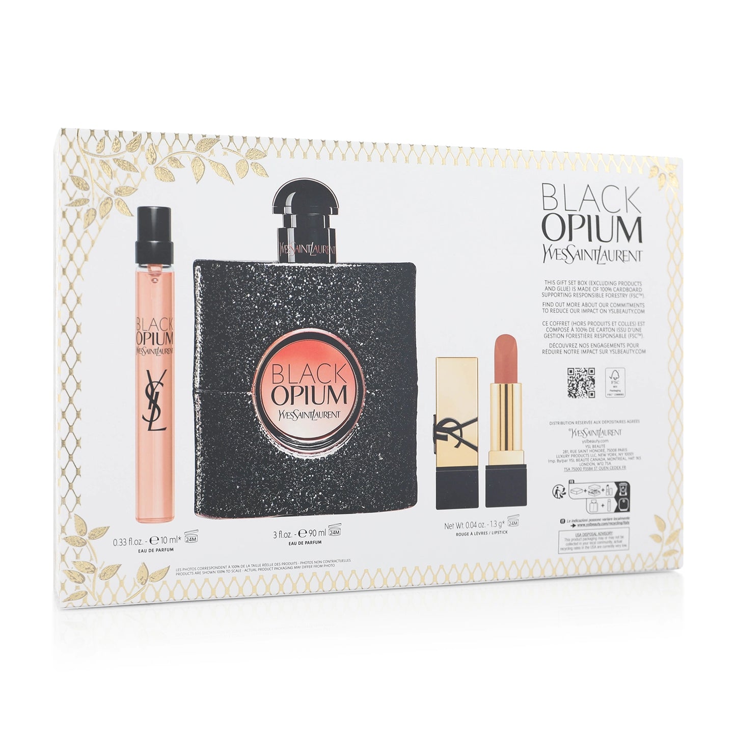 Yves Saint Laurent Black Opium Eau De Parfum 90ml Spray Gift Set