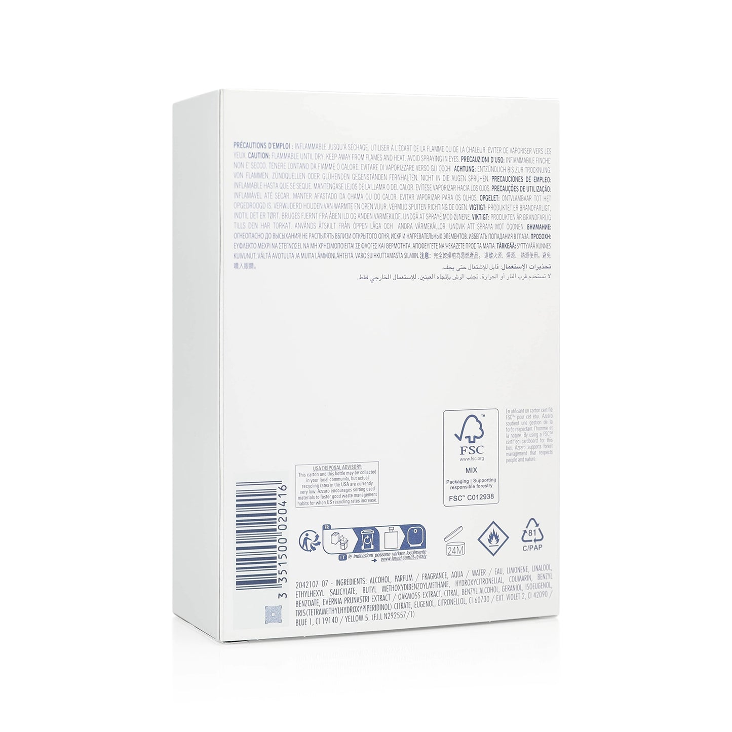 Azzaro Chrome Eau de Toilette 200ml Spray