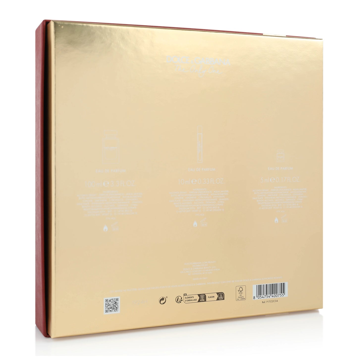 Dolce & Gabbana The Only One Eau De Parfum 100ml Spray + 10ml + 5ml Gift Set