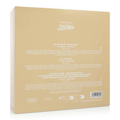 Jean Paul Gaultier Classique Eau de Toilette 100ml Spray 3Pcs Set